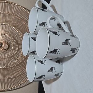 Marks Spencer MS Home Leopard Porcelain Set Of Four Coffee Mugs.